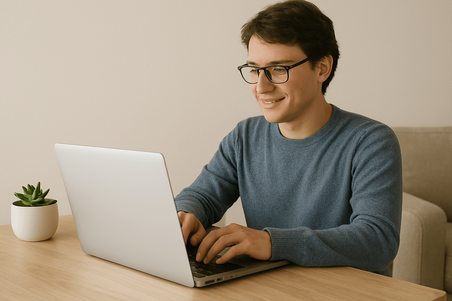 man working on laptop